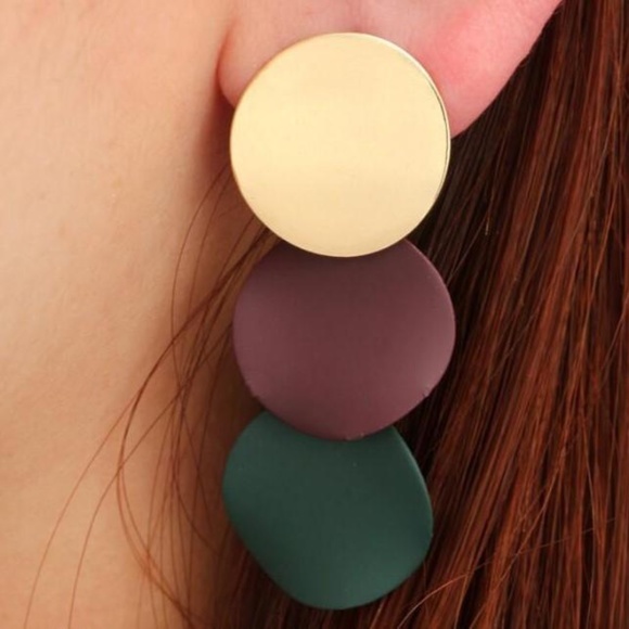 Jewelry - 3/$30 Gold Plated Circle Dangle Earrings